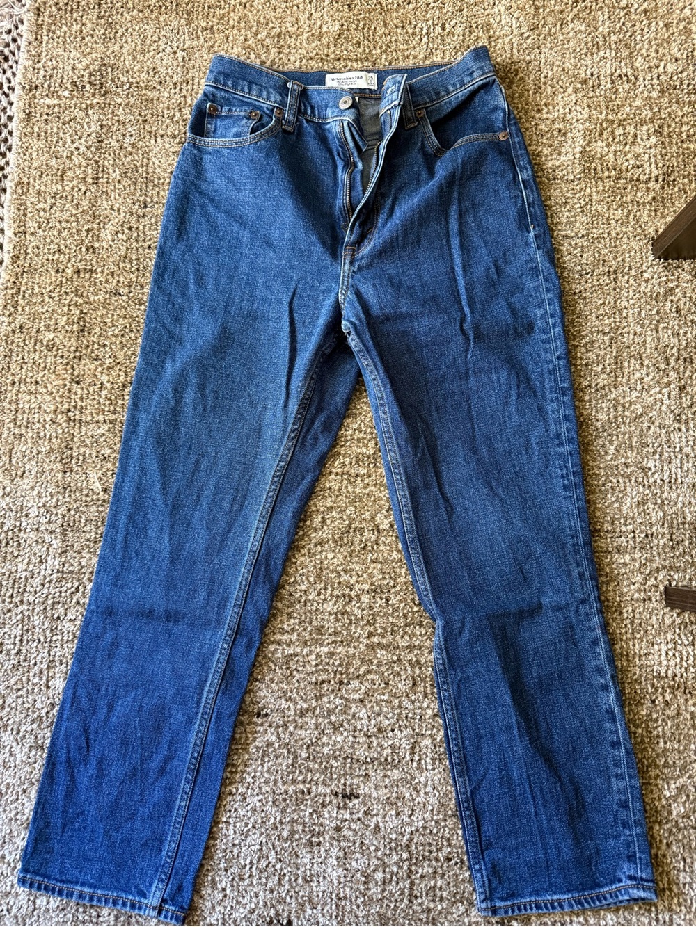 Abercrombie & Fitch Women's Straight-Leg Blue Jeans